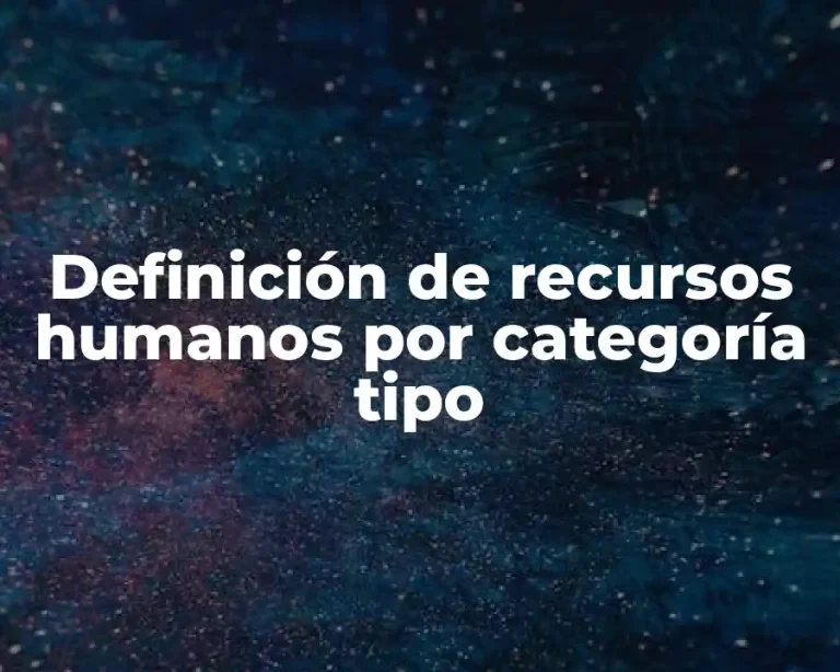 Definición de recursos humanos por categoría tipo