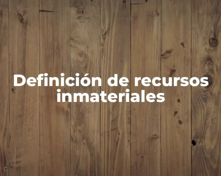 Definición de recursos inmateriales