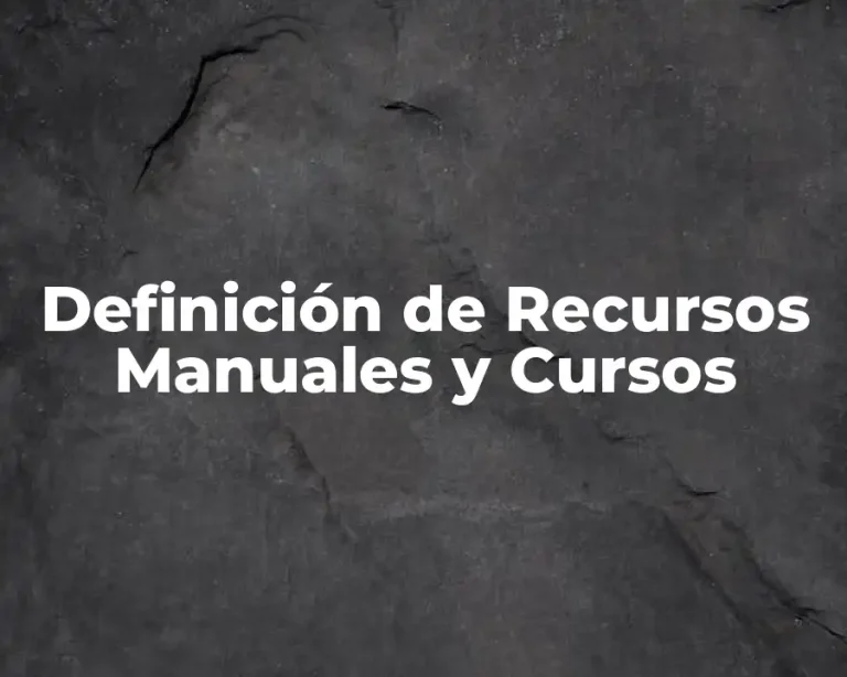 Definición de Recursos Manuales y Cursos