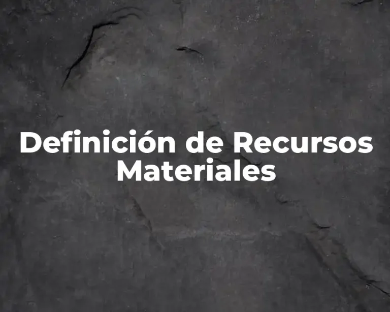 Definición de Recursos Materiales