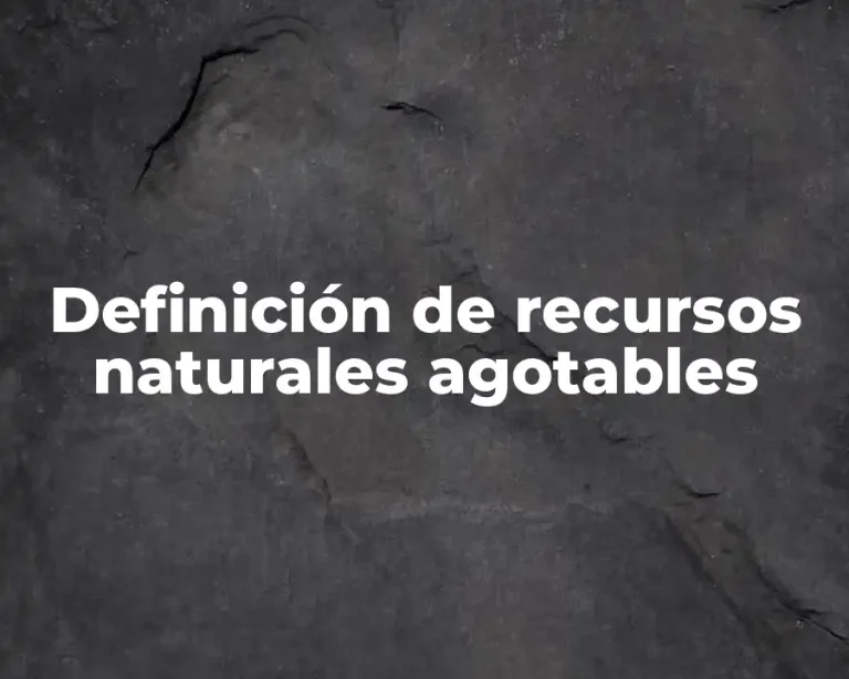 Definición de recursos naturales agotables