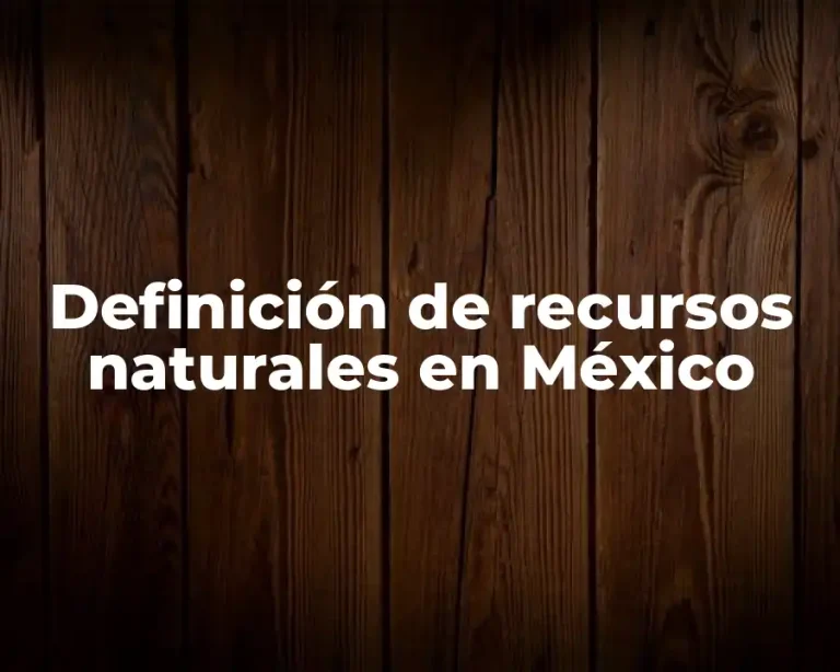 Definición de recursos naturales en México