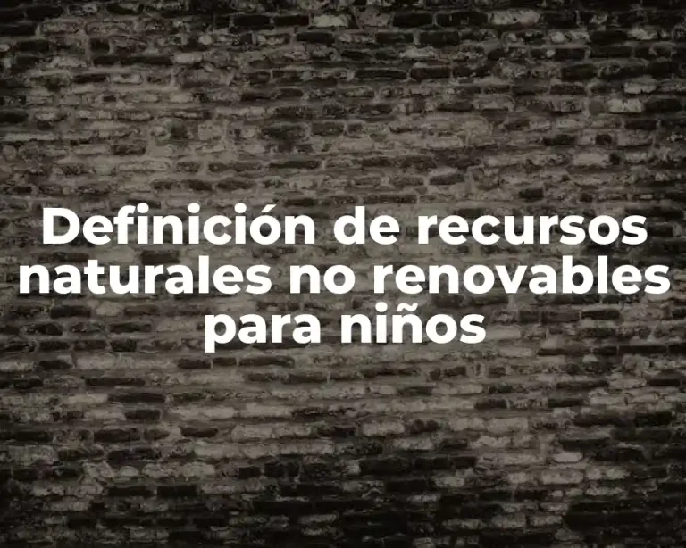 Definición de recursos naturales no renovables para niños