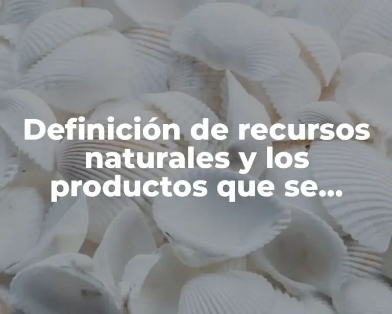 Definición de recursos naturales y los productos que se obtienen
