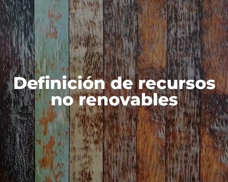 Definición de recursos no renovables
