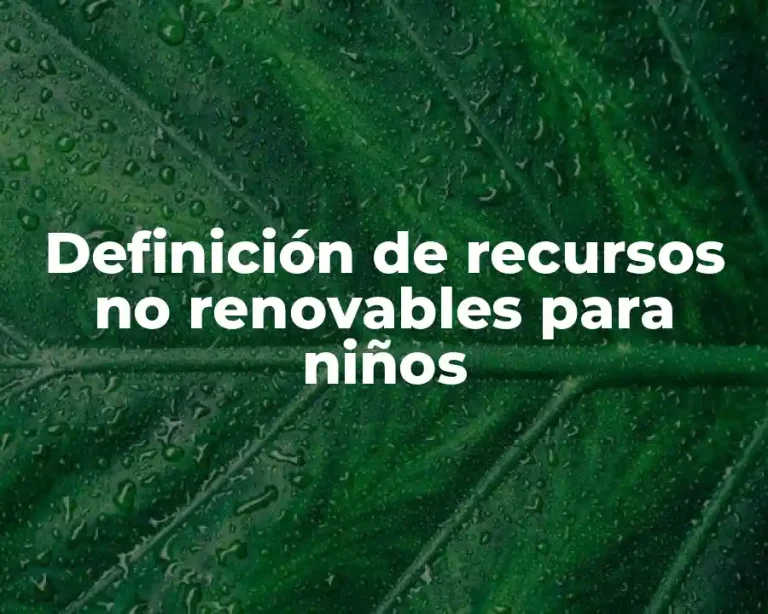 Definición de recursos no renovables para niños
