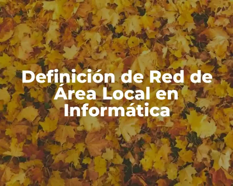 Definición de Red de Área Local en Informática