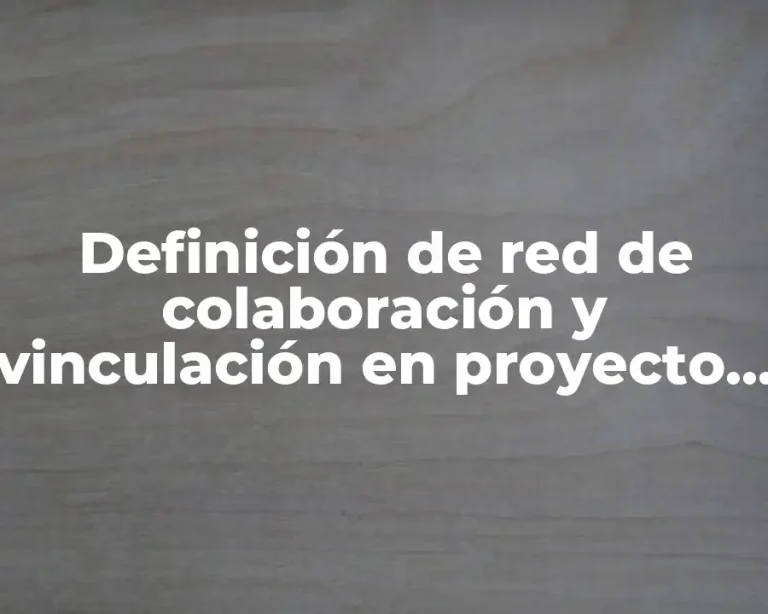 Definición de red de colaboración y vinculación en proyecto comunitario