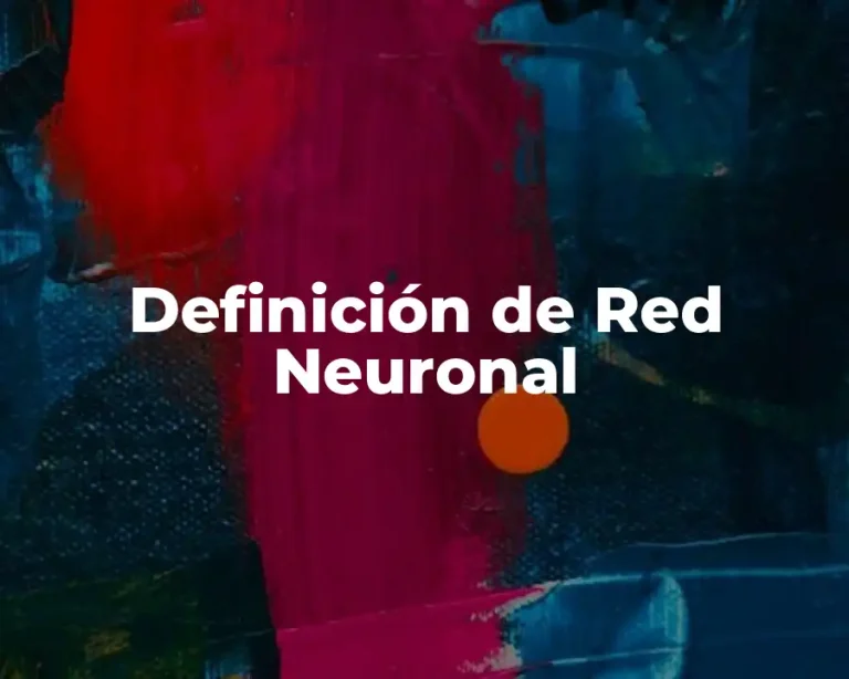 Definición de Red Neuronal