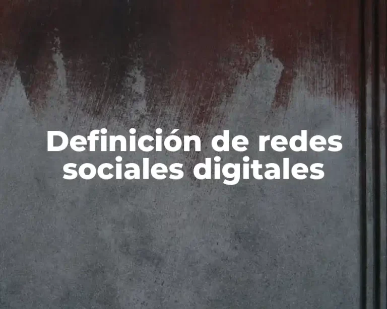 Definición de redes sociales digitales