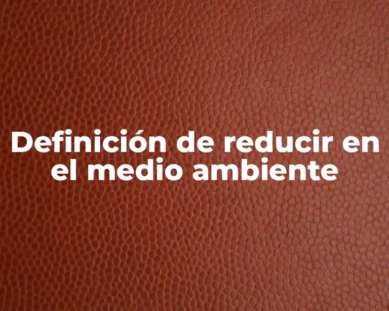 Definición de reducir en el medio ambiente
