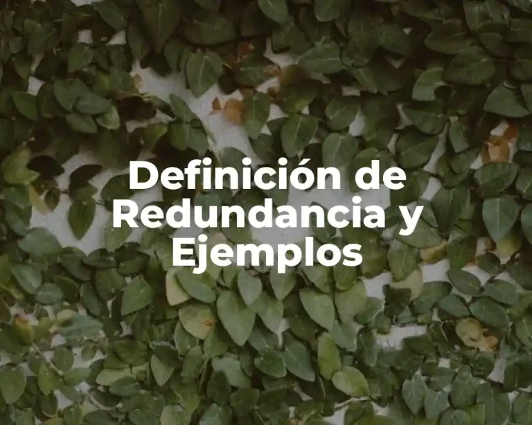 Definición de Redundancia y Ejemplos