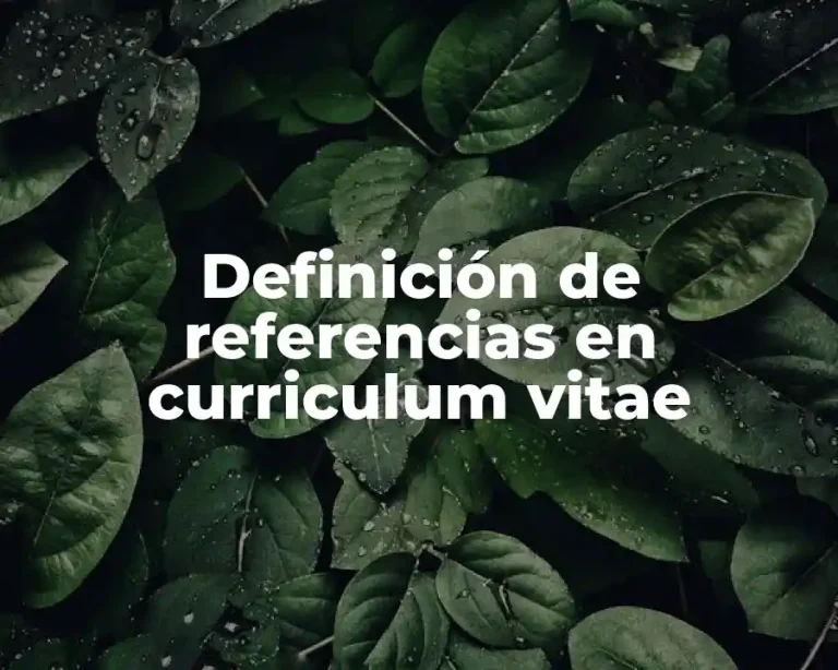 Definición de referencias en curriculum vitae