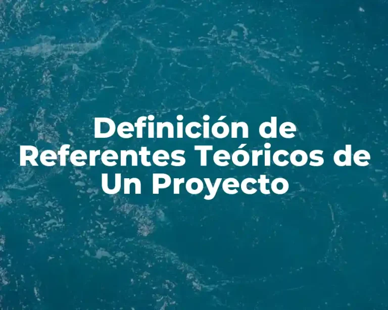 Definición de Referentes Teóricos de Un Proyecto