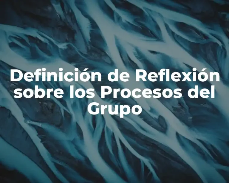 Definición de Reflexión sobre los Procesos del Grupo