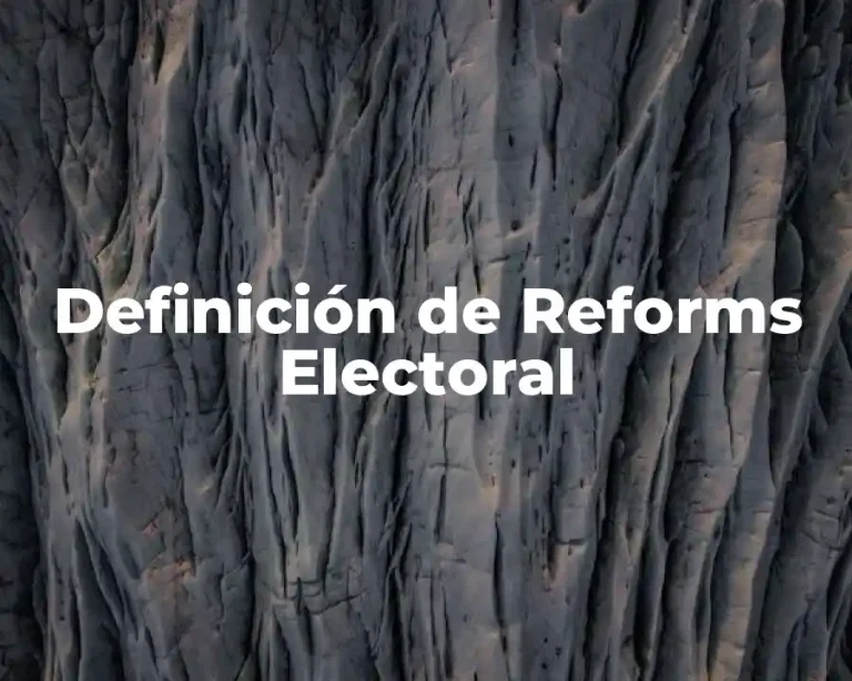 Definición de Reforms Electoral