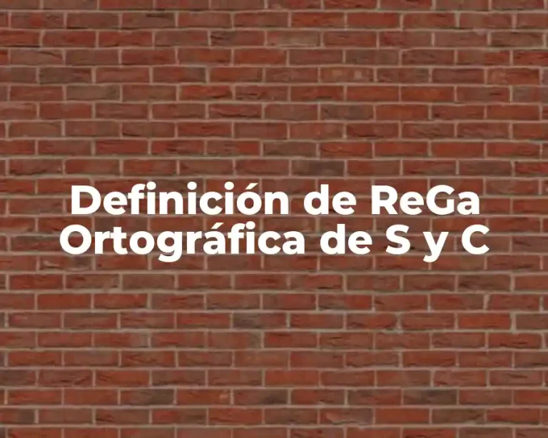 Definición de ReGa Ortográfica de S y C