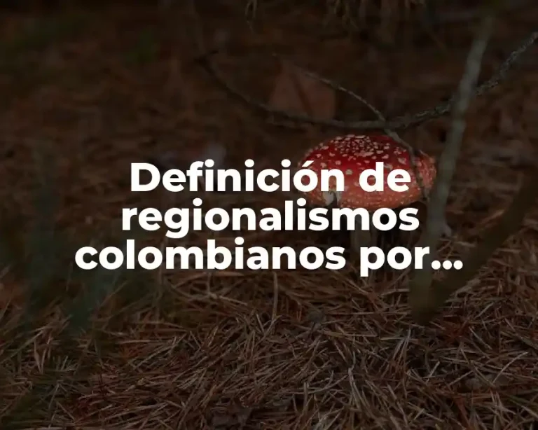 Definición de regionalismos colombianos por regiones