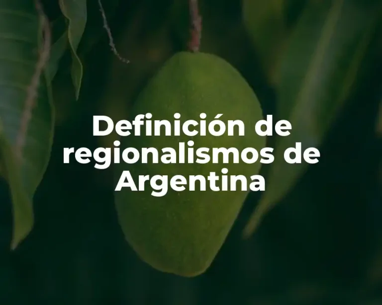 Definición de regionalismos de Argentina