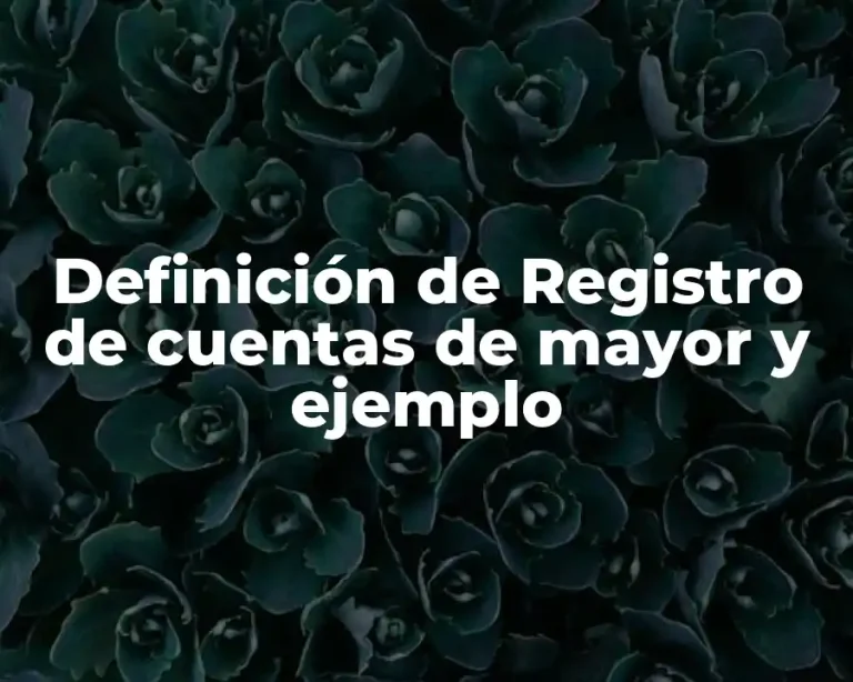 Definición de Registro de cuentas de mayor y ejemplo