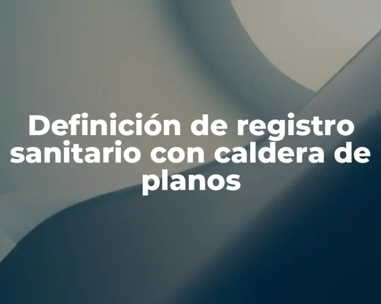 Definición de registro sanitario con caldera de planos