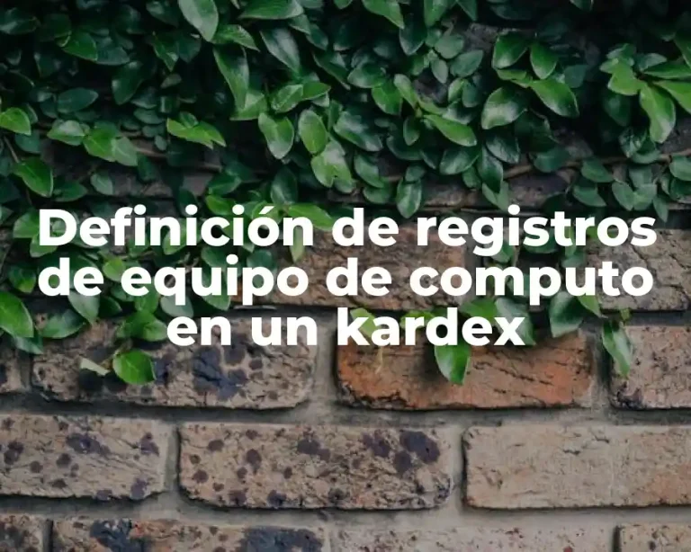 Definición de registros de equipo de computo en un kardex
