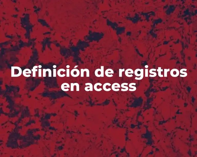 Definición de registros en access