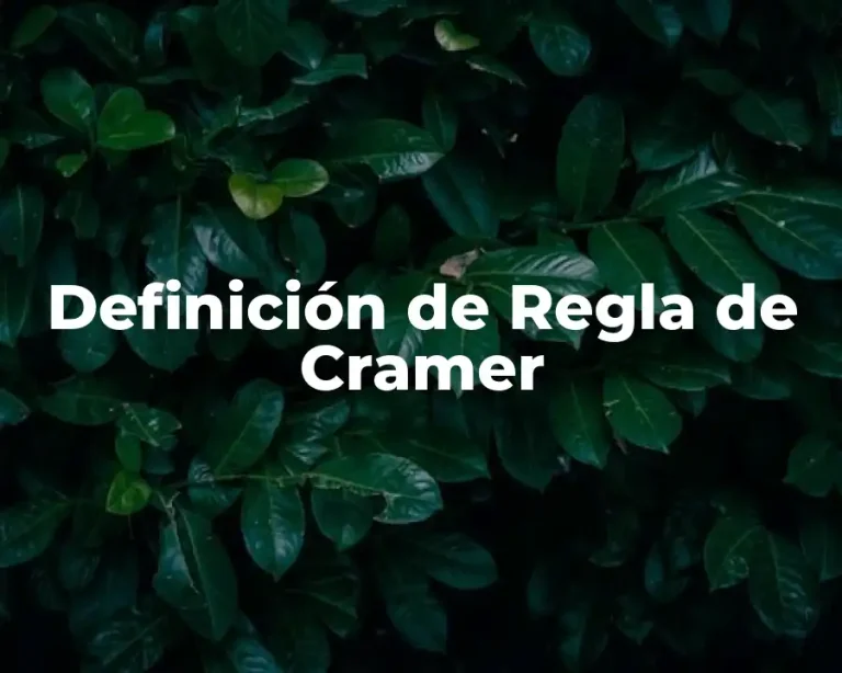 Definición de Regla de Cramer