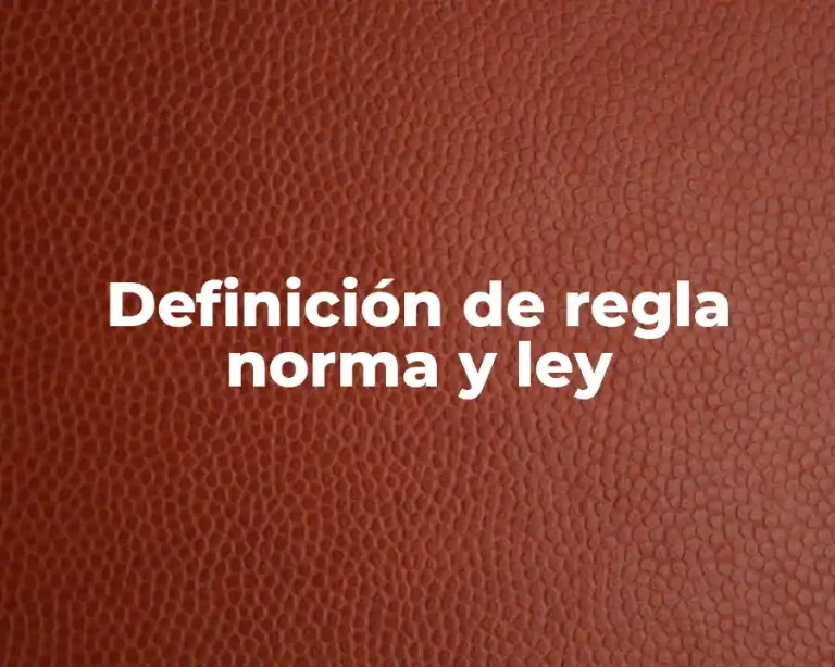 Definición de regla norma y ley