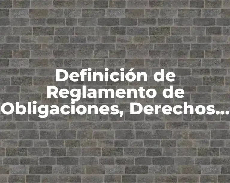 Definición de Reglamento de Obligaciones, Derechos, Prohibiciones y Sanciones