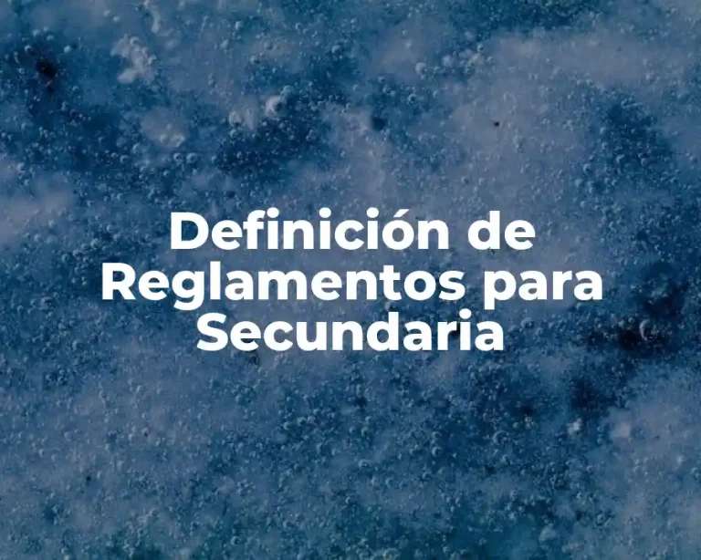 Definición de Reglamentos para Secundaria