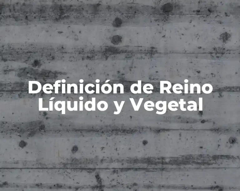 Definición de Reino Líquido y Vegetal