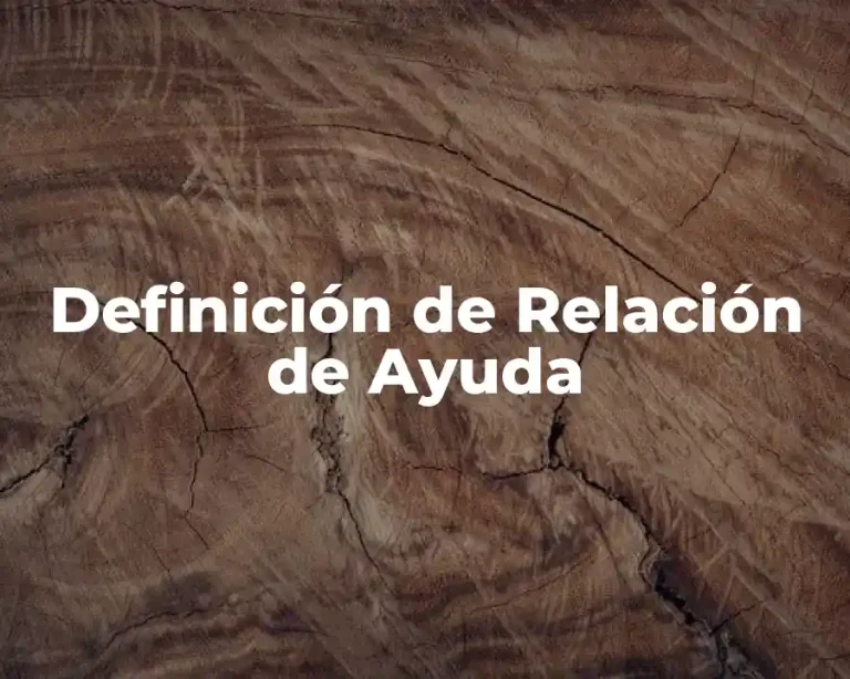 Definición de Relación de Ayuda