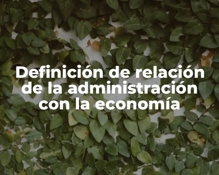 Definición de relación de la administración con la economía