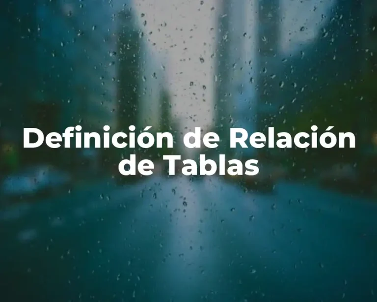 Definición de Relación de Tablas