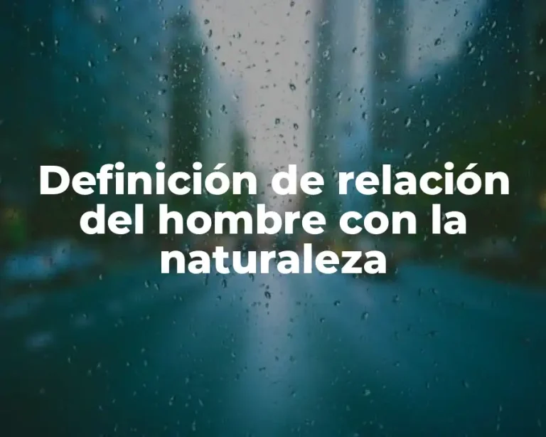 Definición de relación del hombre con la naturaleza