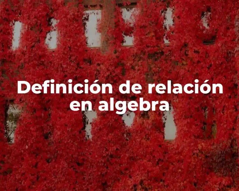 Definición de relación en algebra