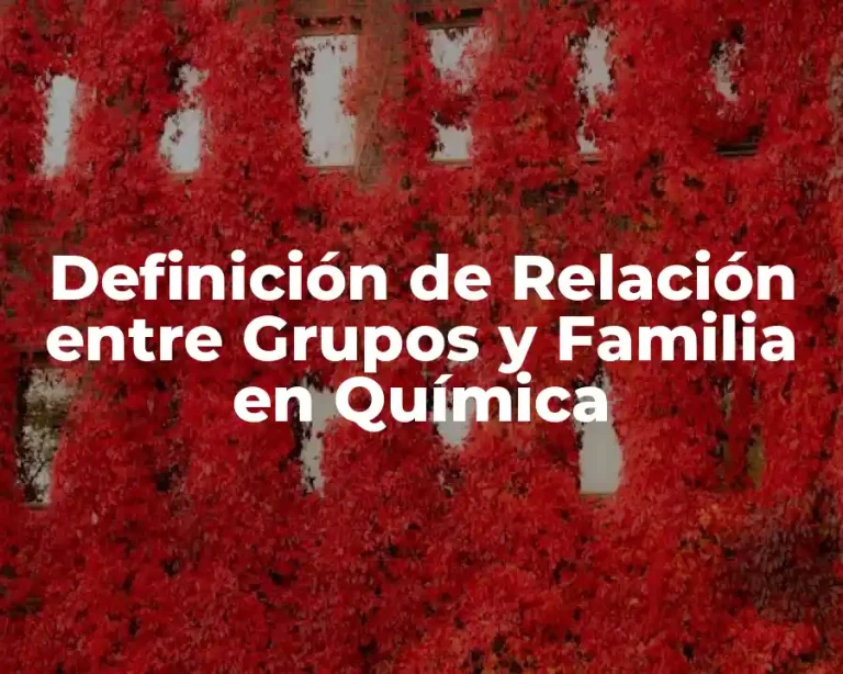 Definición de Relación entre Grupos y Familia en Química