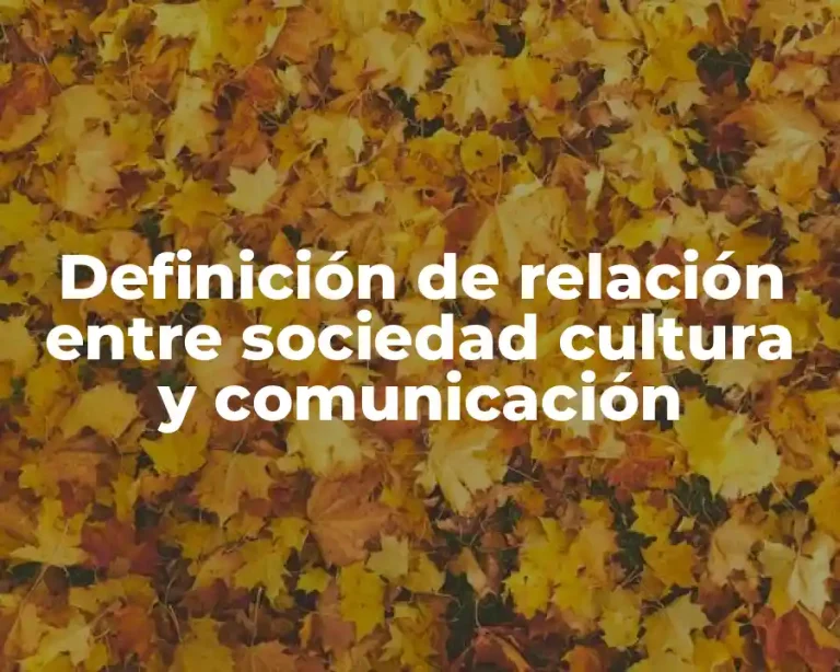 Definición de relación entre sociedad cultura y comunicación