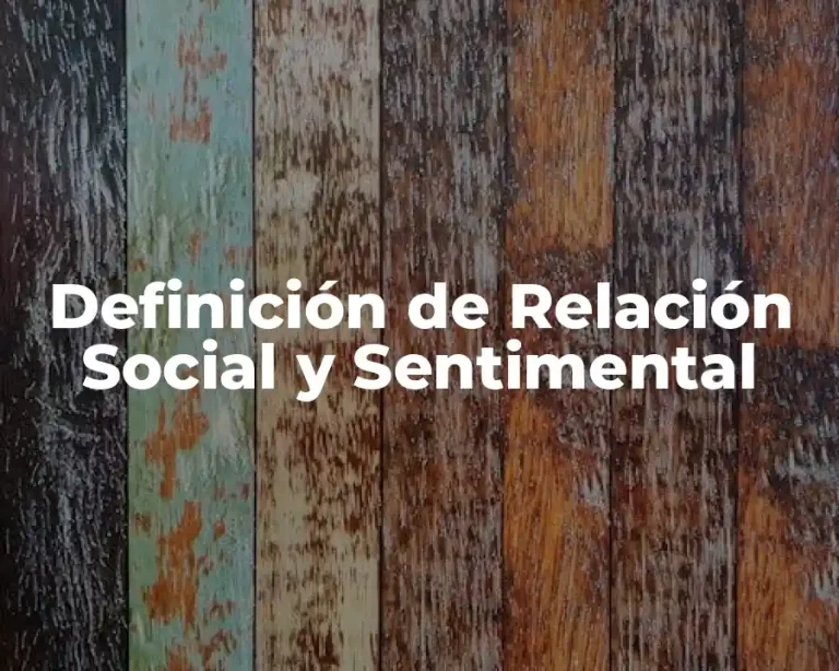 Definición de Relación Social y Sentimental