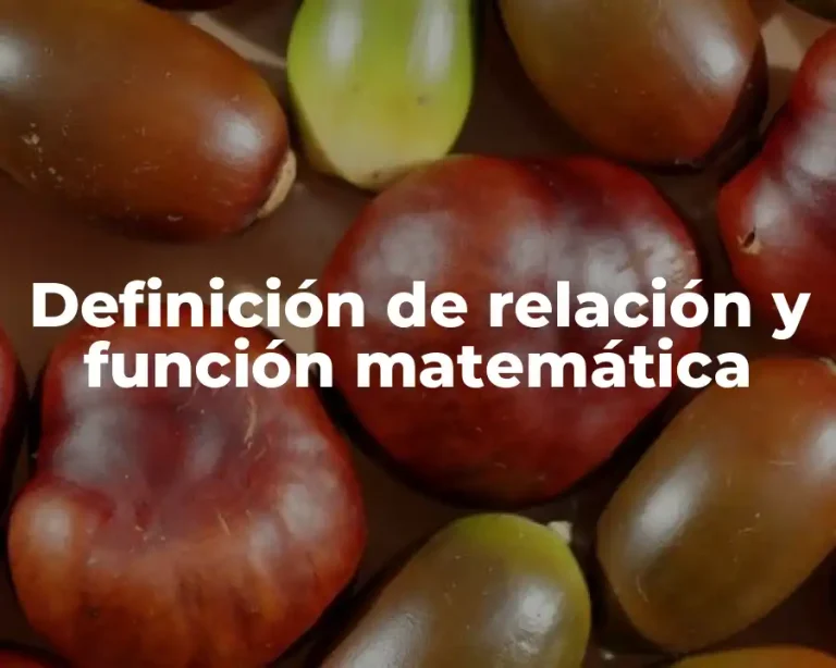 Definición de relación y función matemática