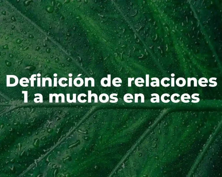 Definición de relaciones 1 a muchos en acces
