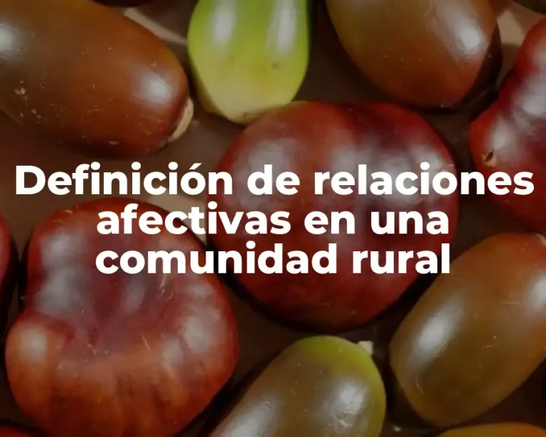 Definición de relaciones afectivas en una comunidad rural