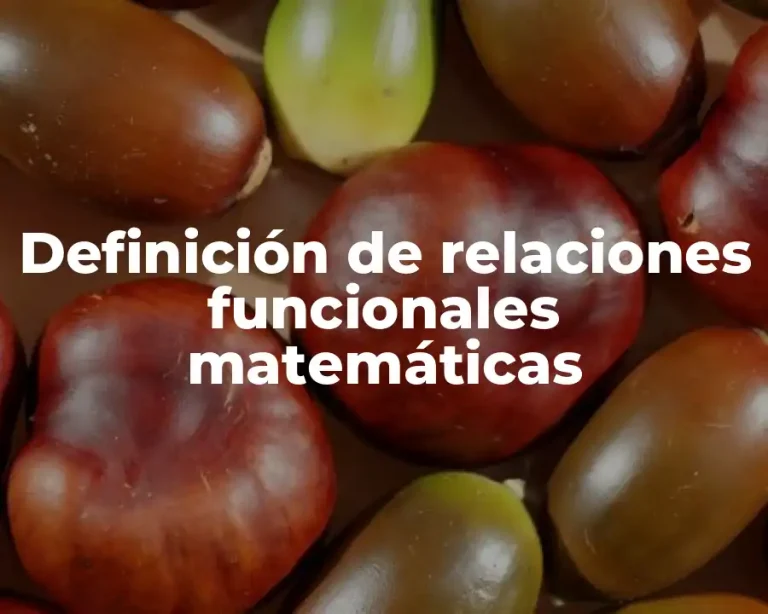 Definición de relaciones funcionales matemáticas
