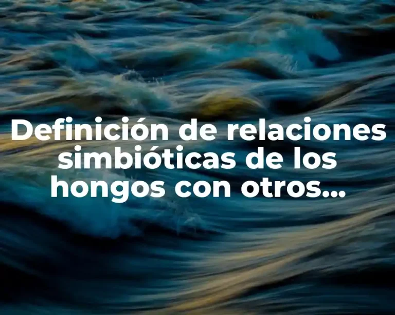 Definición de relaciones simbióticas de los hongos con otros organismos
