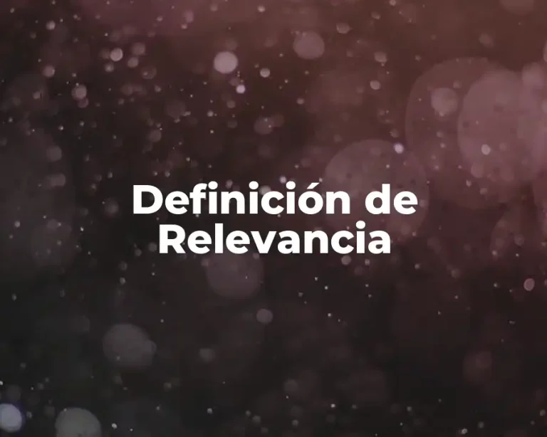 Definición de Relevancia