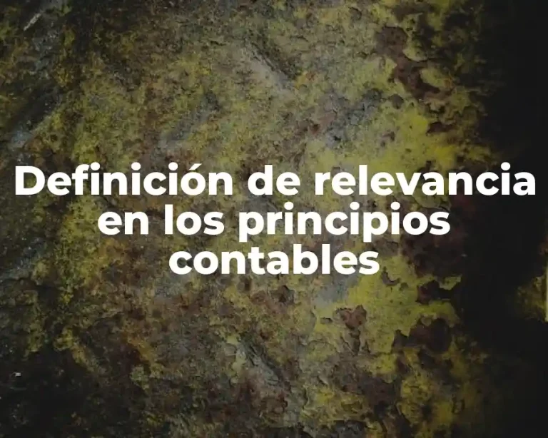 Definición de relevancia en los principios contables