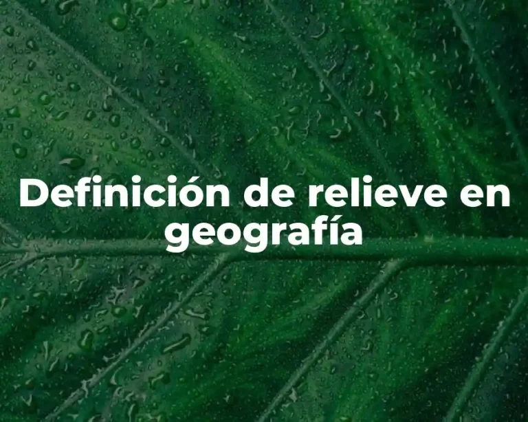 Definición de relieve en geografía
