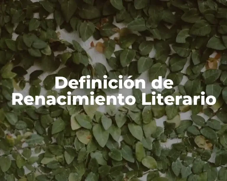 Definición de Renacimiento Literario