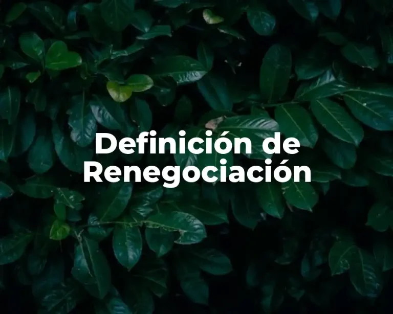 Definición de Renegociación